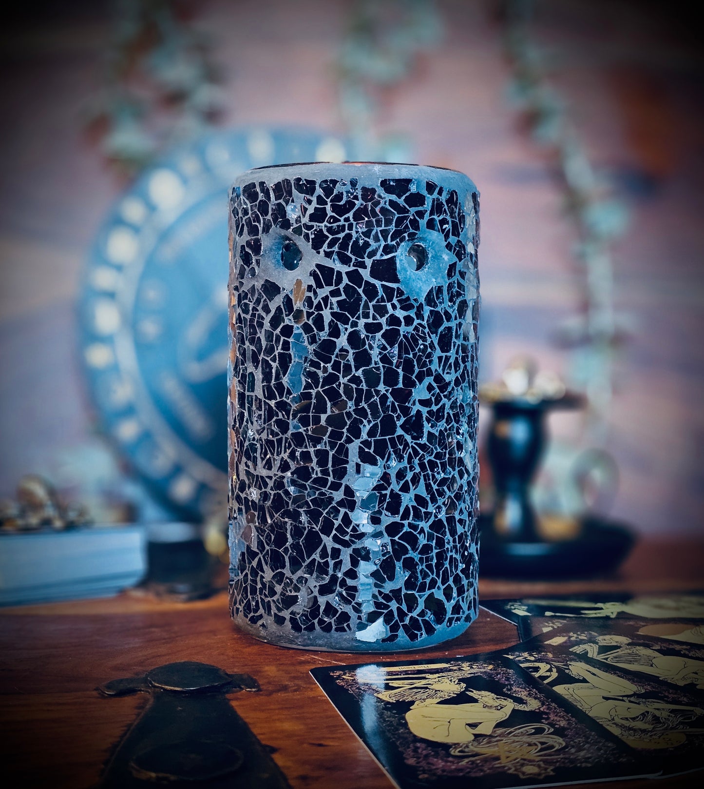 Tall Crackle Glass Wax Melter