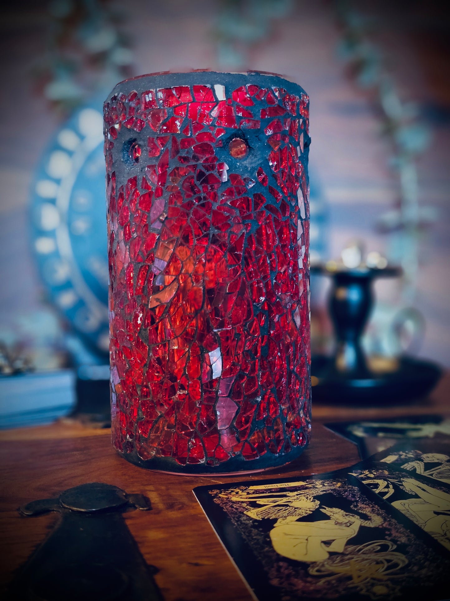 Tall Crackle Glass Wax Melter